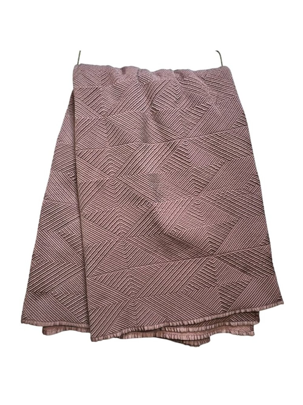 Vintage Wamsutta Reversible Quilt Bliss European Blanket Pink Textured Chevron